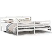 vidaXL Bedframe met hoofdeinde zonder matras 200x200 cm wit