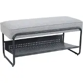 En.casa Schoenenbank Lillehammer 90x37x42 cm zwart en grijs []