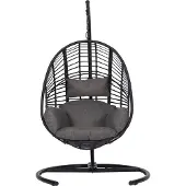 Ebuy24 Armin hangstoel met kussen zwart.