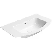 GSI Pura Slim keramische wastafel gebogen 82x49cm, geslepen onderrand, wit ExtraGlaze