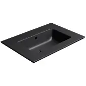 GSI Pura Keramische wastafel Slim 62x46cm, zonder kraangat, mat zwart