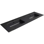 Sapho Dubbele wastafel keramiek sapho pura 142x46 cm mat zwart