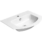 GSI Pura Slim keramische wastafel gebogen 62x48cm, geslepen onderrand, wit ExtraGlaze