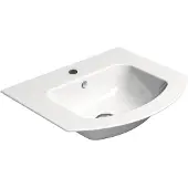 GSI Pura Slim keramische wastafel gebogen 52x44cm, wit ExtraGlaze