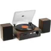 Audizio Boston platenspeler met boxen - Platenspeler met Bluetooth, CD
