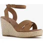 Blue Box dames espadrilles met hoge sleehak bruin maat 40