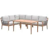 Garden Impressions Garden Impression Sardinia lounge dining hoek 5 delig teak look rope zand - |