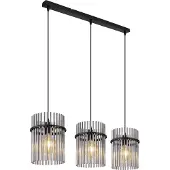 Globo Zwarte Hanglamp Gorley Met Smoke Glas 3 Lichts