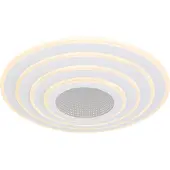 Globo Lighting Slimme LED plafondlamp Jocelyn, wit, CCT, afstandsbediening dimbaar, wit / opaal, Woon-/ Eetkamer, metaal, plafondlamp