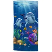 Good Morning Kinder Strandlaken Velours Mare 75x150cm - blue