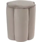 Beliani TAPPEN - Poef - Taupe - Fluweel