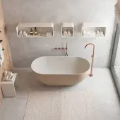 Ideavit Vrijstaande Badkuip Solidera 170x80x55cm Mat Grijs-Beige