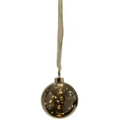 Star Trading Glow Kerstbal - Kerstverlichting - LED - 10 cm - glas/zwart-transparant