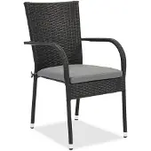 Garden Point Zwarte rattan tuinstoel Milan