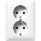 JUNG AS500 wandcontactdoos RA dubbel inbouw Glanzend wit