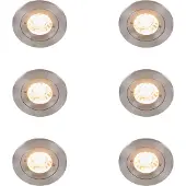 QAZQA Set van 6 Moderne inbouwspot staal rond IP44 - Xena