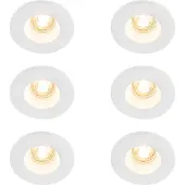 QAZQA Set van 6 inbouwspots wit 13 cm rond - Gypsy Stucco