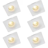 QAZQA Set van 6 inbouwspots wit 12 cm rond - Gypsy Stucco