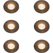QAZQA Set van 6 Moderne inbouwspot zwart rond IP44 - Xena