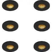 QAZQA Set van 6 moderne badkamer inbouwspots zwart IP54 - Shed Honey