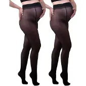 Mamsy - 2-Pack Comfortabele Sheer Zwangerschapspanty 20den - Zwart- S