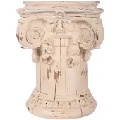 Baroque - Kandelaar - Kandelaar Pilaar 15 cm - Wit/Crème - Resin - 15x12x12 - Polyresin
