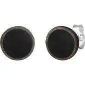 KUZZOI Oorbel 'Geo' zwart / zilver