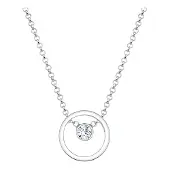 Elli - Halsketting - halsketting dames cirkel met kristallen in 925 sterling zilver - Dames