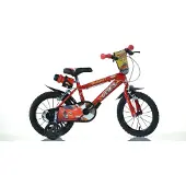 Dino Bikes Kinderfiets Cars Buddy met zijwieltjes, drinkfles en klep