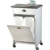 Kesper Keukentrolley Rollwagen inclusief prullenbak, wit, FSC
