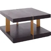 DOMUS Verrazano-Salontafel - 90 cm - Bruin/Messing