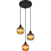 Globo Lighting hanglamp, metaal, mat zwart, 3x E27