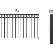 Alberts Metalen hek Circle Hoogte: 100 en 120 cm, totale lengte: 10 m, voor plaatsing in beton (set)