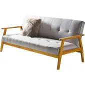 SalesFever slaapbank geweven stof massief houten frame 190x85x81 cm