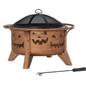 Sunjoy Vuurkorf Halloween stijl Ø76cm met afneembaar rooster en vuurhaak