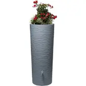 Garantia NATURA 2-in-1 regenopvangvat, regenwaterreservoir, 350 liter, 62x62x150 cm (L x B x H), oceaanblauw/grijs; artikelnummer: 326153