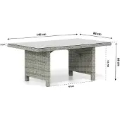 Garden Collections Napoli lounge/dining tuintafel 145 x 85 cm