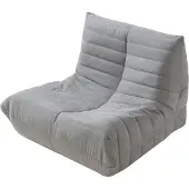 En.casa Relaxstoel Kodsø lounge fauteuil 75x90x100 cm microvezel grijs []