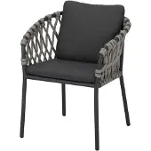 AVH-Collectie Amalfi dining tuinstoel antraciet aluminium rope