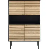 SalesFever Highboard zwart/eiken