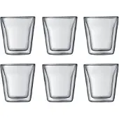 Bodum Canteen glazenset - 6-delig - dubbelwandig - 0,1L - transparant