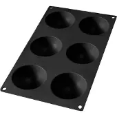 Lékué Bakvorm 6 Halve Bollen - Siliconen - Black