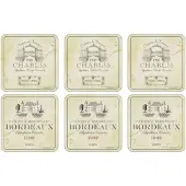 Pimpernel - Vin de France Collection Onderzetters - Set van 6 (Multi-Color, One Size)