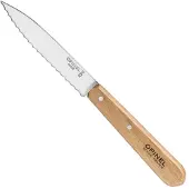Opinel Keukenmes met gekartelde rand - - N 113 - Lemmet 10 cm - Roestvrij staal - Beukenhouten handvat - Gekarteld mes