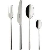 Villeroy & Boch Ella Bestekcassette 24-delig – Roestvrij staal met vergulde details – Gesatineerd zilver/goud – Lengte messen 23 cm, vorken 20 cm, lepels 20 cm, koffielepels 14 cm