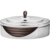 Georg Jensen Manhattan glasonderzetters 4-pack Bruin leer