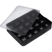 Lurch ijsblokjesvorm uit silicone kubus met deksel zwart 3x3cm