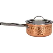 Vargen & Thor Mjölner gehamerde koperen steelpan met deksel Vera, 1,6 L
