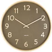 Karlsson Wandklok Pure wood groen - Ø 40cm