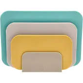 Mepal Choptima Snijplankenset 35,5 x 7 x 26,5 cm Ocean- kunststof - 4 snijplanken - vaatwasserbestendig - met houder - keuken